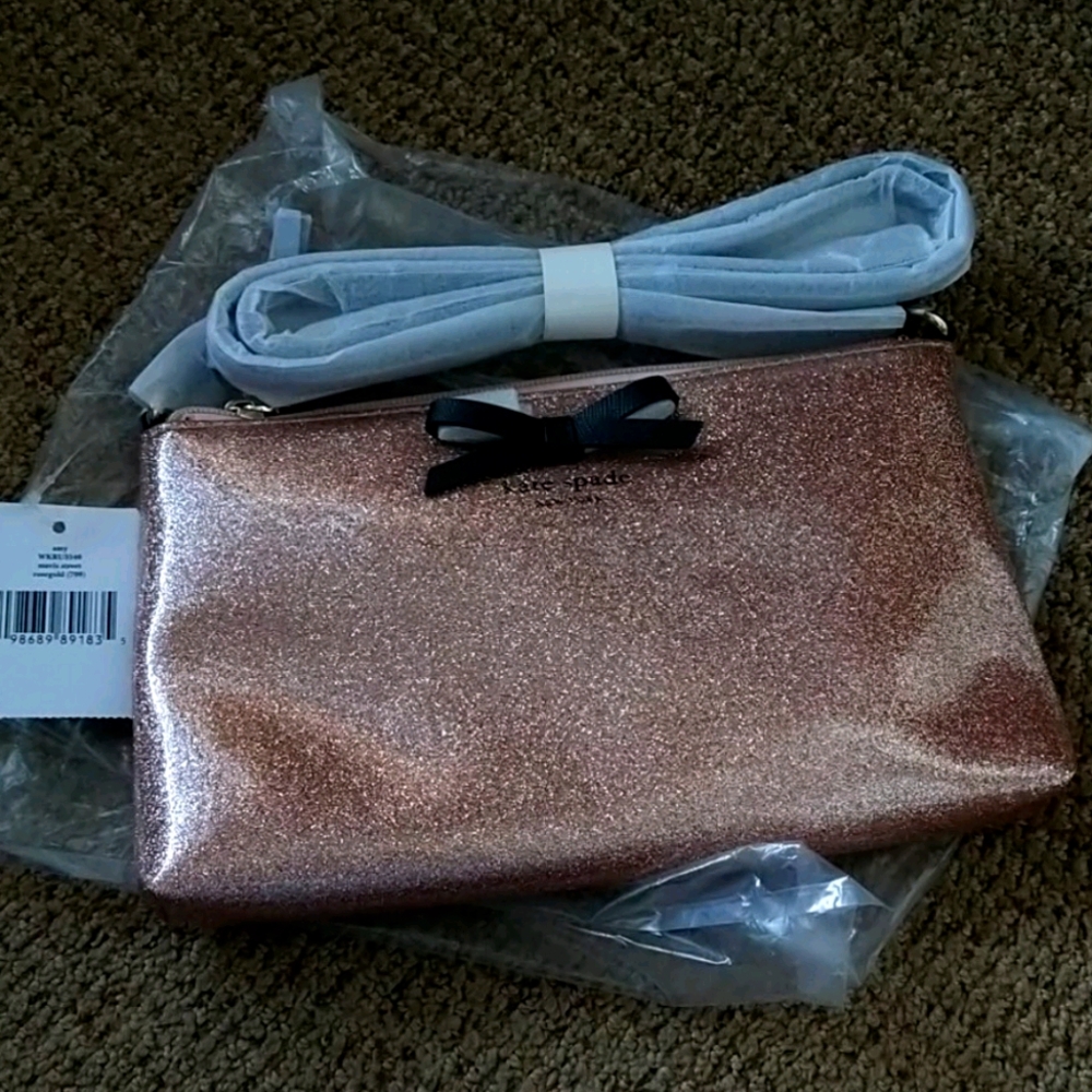 NWT Kate Spade Rosegold Mavis Street Glitter Amy